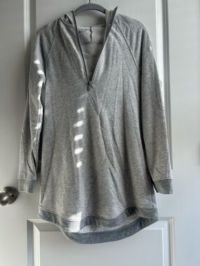 Under Armour Light Gray Hoodie Quarter Zip Jacket